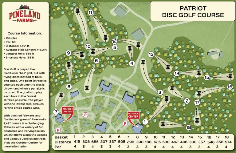 Disc Golf Pineland Farms Inc Patriot And Minuteman Disc Golf Courses