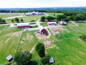 aerial hill farm at pineland farms