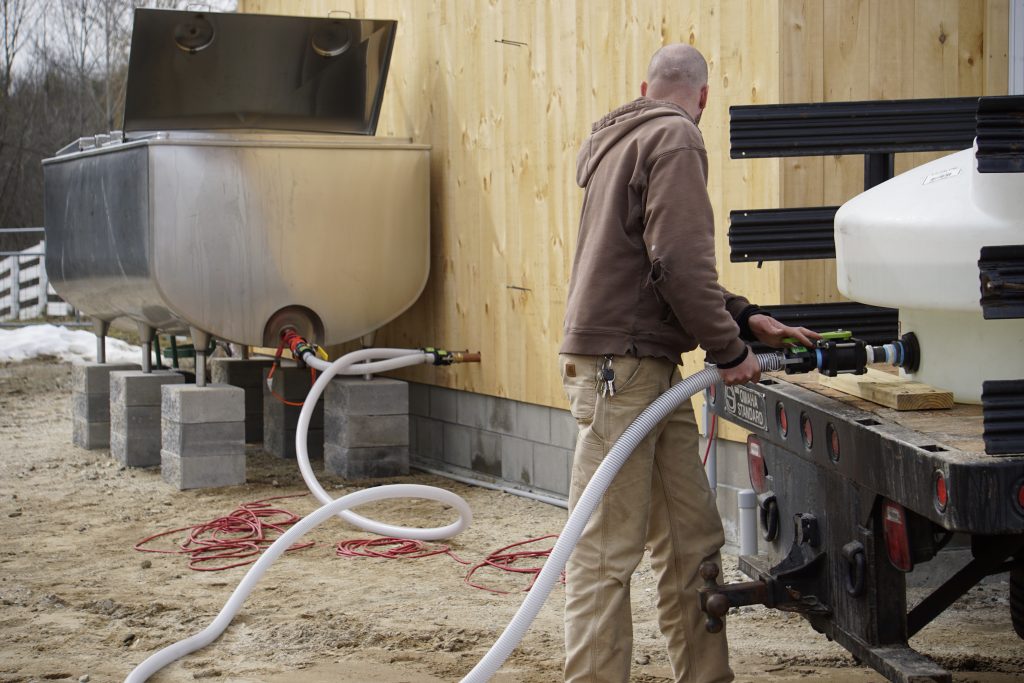 sap pumped into sugar house at pineland farms