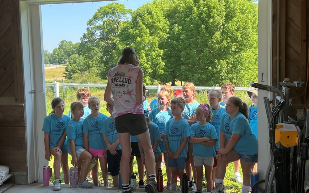 Group visit on the farm