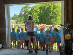 Group visit on the farm