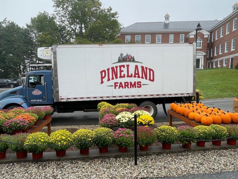 Pumpkin delivery at the Pineland Farms Market in New Gloucester, Maine. 