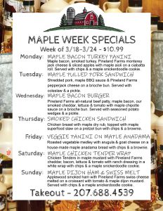 2024 maple week lunch specials