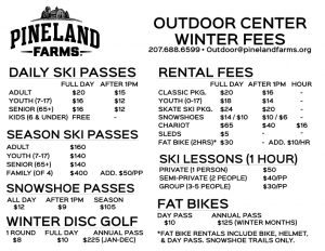 Outdoor Winter Fees