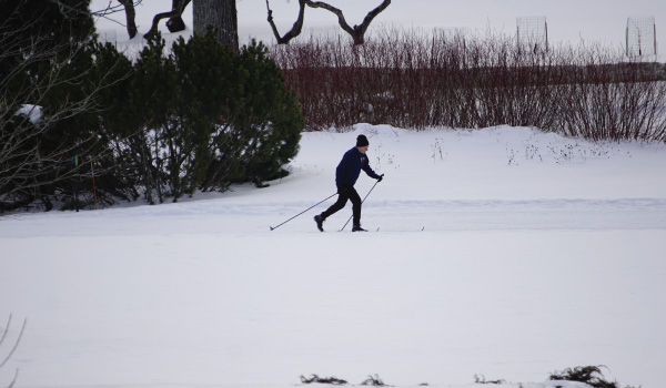 Man skiing at Pineland Farms