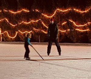 Ice skating at Pineland Farms