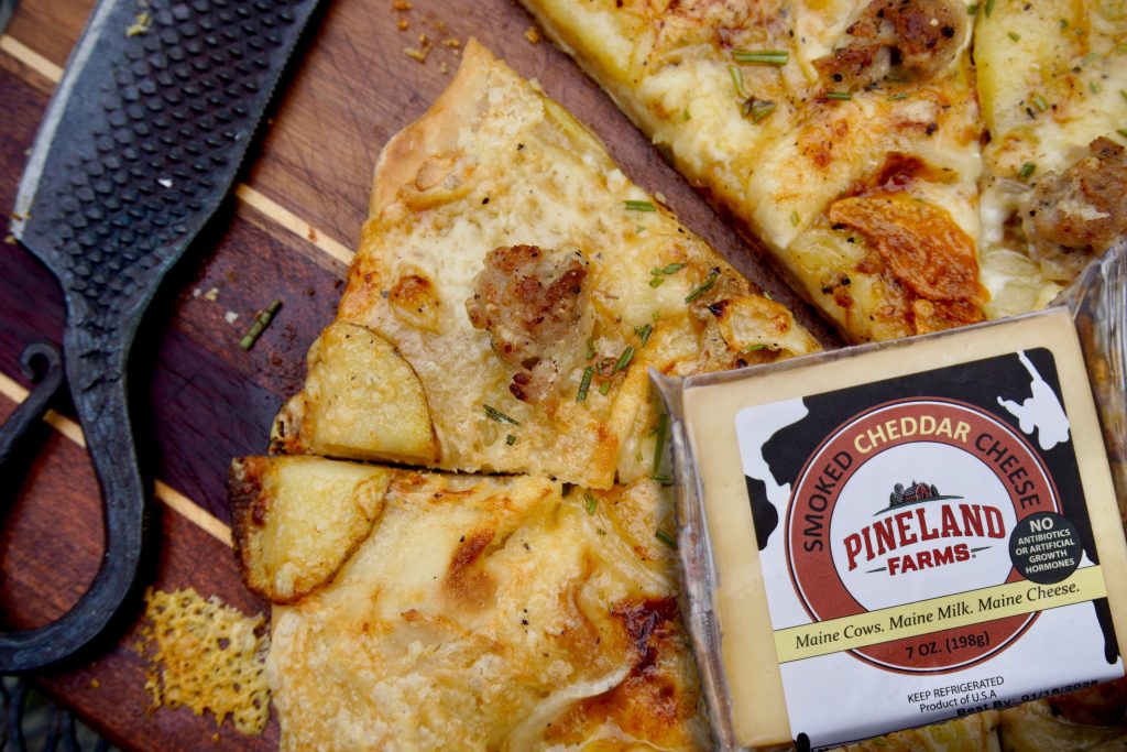 Northern Bite pizza with Pineland Farms smoked cheddar