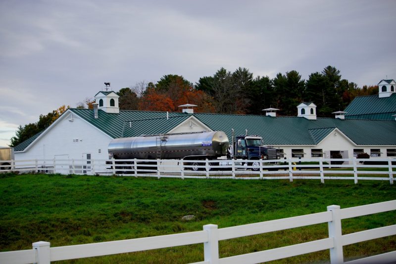 Tuck pikcing up milk from Pineland Farms